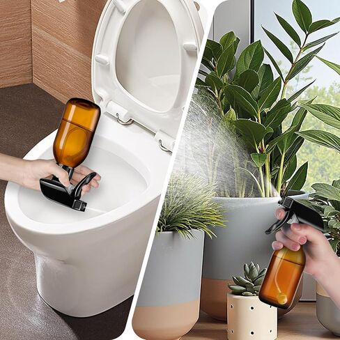 Tecohouse 360° 4 OZ Amber Glass Spray Bottles, 2 Pack Empty Refillable Containers with Adjustable Spray Nozzles, Dark Spray Bottles for Cleaning Solutions, Plants, Hairs in Kuwait