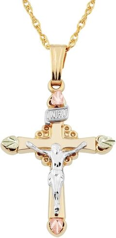 Landstroms Black Hills Gold filled Crucifix Pendant, 12K Gold Leaves in Saudi Arabia