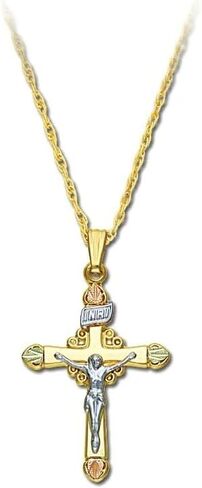 Landstroms Black Hills Gold filled Crucifix Pendant, 12K Gold Leaves in Saudi Arabia