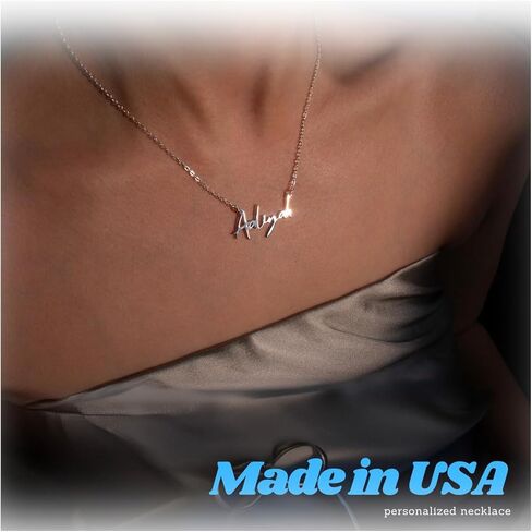 متلازمة القلب 925 اسم قلادة قلادة مخصصة للنساء، قلادات لوحة اسم شخصية، مجوهرات أنيقة لقطع الاسم، هدايا عيد الميلاد المثالية للنساء، تصميم أنيق للوحة الاسم in Kuwait