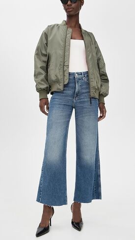 Good American Women's Good Skate Cropped Wide Jeans in Saudi Arabia