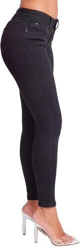 YMI Women's Juniors Mid-Rise Wannabettabutt Skinny Jeans in Saudi Arabia