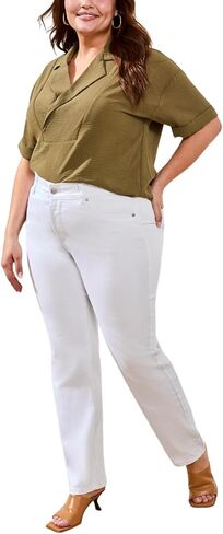Tribal Womens Sophia Curvy Straight Fit Jeans (Regular, Plus and Petite Sizes) in Saudi Arabia