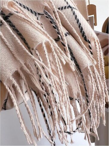 WDIRARA Women's Plaid Scarf Soft Warm Scarves Fringe Shawls Wraps in Saudi Arabia