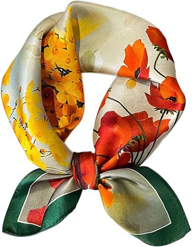 Silk-Like Satin Square Scarf 27.5x27.5 - Sleep Head Wrap & Bag Scarf for Women, Lightweight Hair Bandana in Saudi Arabia