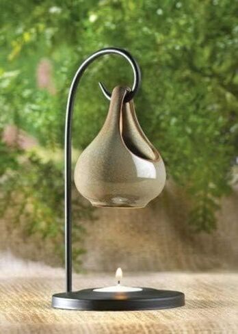 Gifts & Decor Folk Art Porcelain Tear Drop Oil Warmer Candle Holder in Kuwait