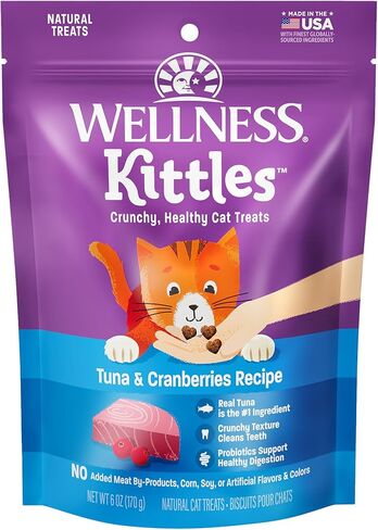 Wellness Kittles Natural Grain Free Cat Treats, Salmon & Cranberries, 6-Ounce Bag (Pack of 2) in Saudi Arabia