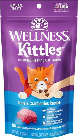 Wellness Kittles Natural Grain Free Cat Treats, Salmon & Cranberries, 6-Ounce Bag (Pack of 2) in Saudi Arabia