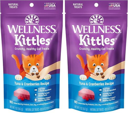 Wellness Kittles Natural Grain Free Cat Treats, Salmon & Cranberries, 6-Ounce Bag (Pack of 2) in Saudi Arabia