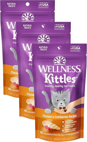 Wellness Kittles Natural Grain Free Cat Treats, Salmon & Cranberries, 6-Ounce Bag (Pack of 2) in Saudi Arabia