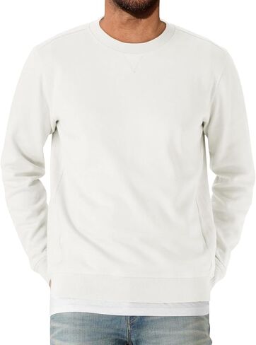 Runcati Mens Crewneck Sweatshirt Casual Long Sleeve Lightweight Fashion Basic Pullover Sweatshirt in Saudi Arabia