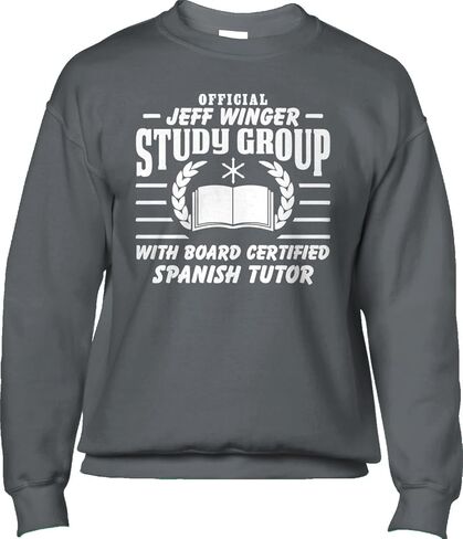 Blittzen Official Jeff Winger Study Group Parody Fan Art Mens Sweatshirt in Saudi Arabia