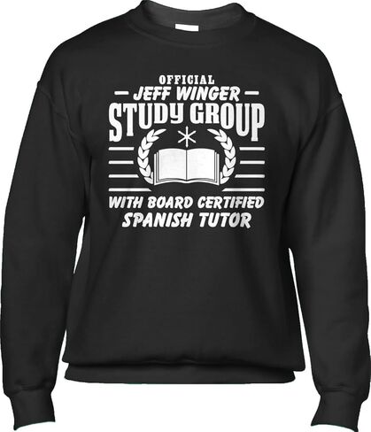 Blittzen Official Jeff Winger Study Group Parody Fan Art Mens Sweatshirt in Saudi Arabia