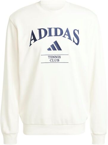 سويت شيرت كاجوال برقبة دائرية للرجال من adidas - أبيض فاتح in Kuwait