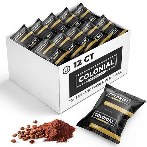 Colonial Coffee Packets, Pre Ground Coffee Packs, Colombian Medium Roast, Bulk Single Pot Bags for Drip Coffee Makers (2.5 oz Bags, Pack of 32) in Saudi Arabia