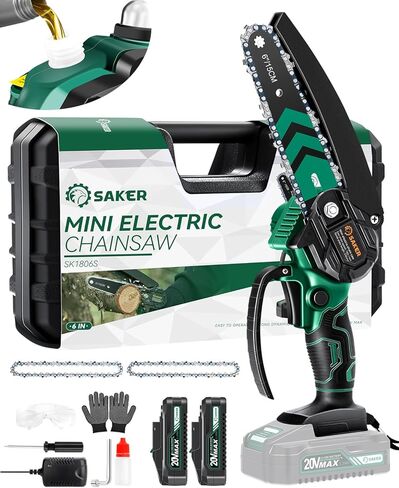 Saker Mini Chainsaw,Portable Electric Chainsaw Cordless,Handheld Chain Saw Pruning Shears Chainsaw for Tree Branches,Courtyard,Household and Garden Gifts for Men Dad Husband Women in Kuwait