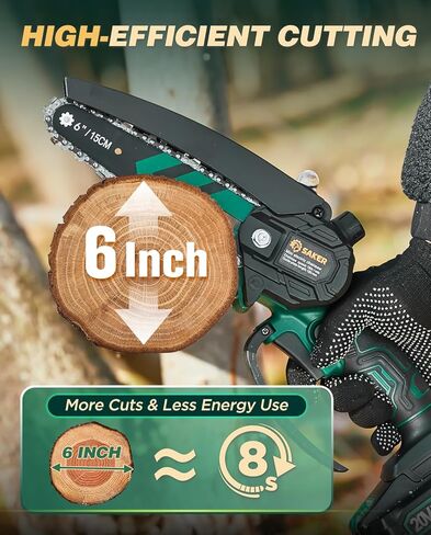 Saker Mini Chainsaw,Portable Electric Chainsaw Cordless,Handheld Chain Saw Pruning Shears Chainsaw for Tree Branches,Courtyard,Household and Garden Gifts for Men Dad Husband Women in Kuwait