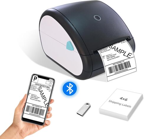 Shipping Label Printer, USB Label Printer for Small Business & Package, Support Windows&Mac, Compatible with USPS Shopify Ebay Etsy (USB Only) in Saudi Arabia