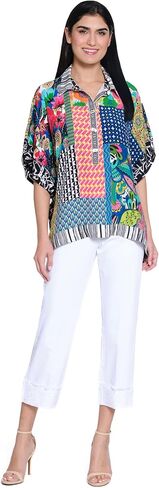 John Mark Womens Five- Pocket Pant with Embroidery Cuff in Saudi Arabia
