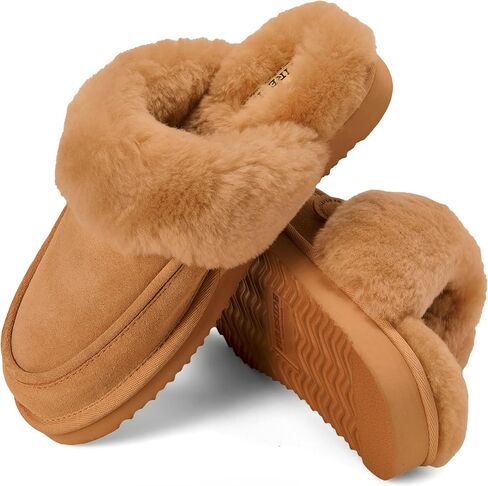 حذاء نسائي من Dearfoams Melville أصلي من Shearling Scuff in Kuwait