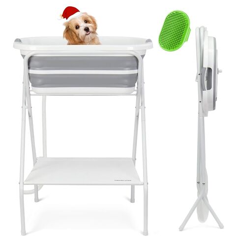 B4 Dog Bathtub Dog Washing Station مع فرك لقطط الكلاب الصغيرة المتوسطة ، حوض قابلة للطي للكلاب للاستحمام والاستمالة ، حوض استحمام الكلب القابل للطي ، الداخلية والخارجية in Kuwait