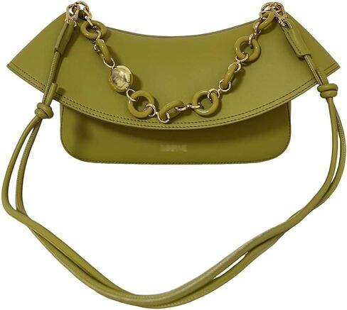 Designer-Inspired Leather Handbag for Women-Detachable Donut Chain & Tubular Strap-Multi-Way Carry Shoulder Bag (10.2in) in Saudi Arabia