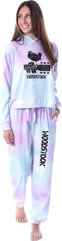 INTIMO Woodstock Classic Logo Tie Dye Womens' Pajama Loungewear Hooded Jogger Set in Saudi Arabia