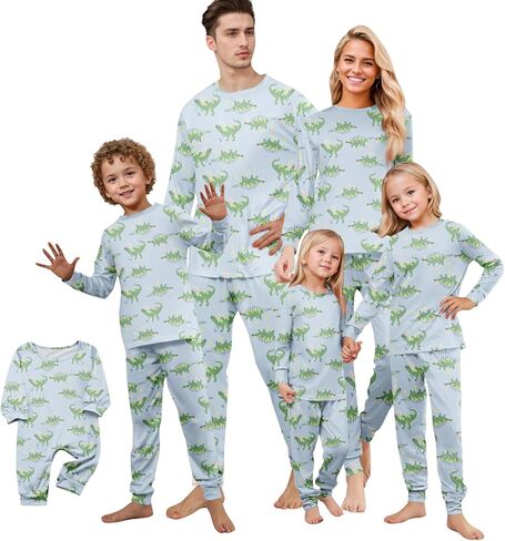ADHOWBEW Matching Family Easter Outfits Holiday Cute Bunny Graphic Funny 2 Piece Long Sleeve Top with Long Pj Pants or Onesie in Saudi Arabia