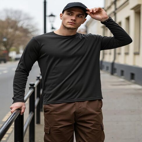 Compression Shirt Men,Men's Quick Dry Long Sleeve Shirts Sweatshirts for Men,Moisture-Wicking Fabric for All-Day Use in Saudi Arabia