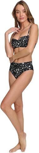 DKNY Womens Bikini Set ̶ Molded Bandeau Bikini Top & Mid Rise Bottom with Tummy Control in Saudi Arabia