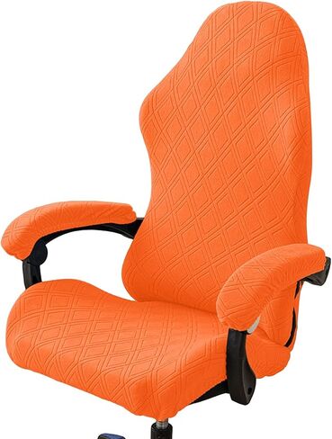 Gaming Chair Cover - Stretchable Gaming Chair Covers for Armrest, Back, Seat - Orange in Saudi Arabia