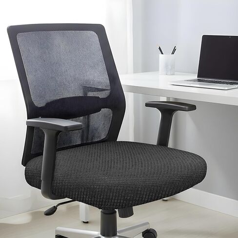 Chair Cover, Desk Chair Seat Cover Elastic Stretch Slipcovers Dining Room Chairs Seats Covers Washable Anti-dust Desk Seats Covers Cushion Protector Suitable for Diameter 38-50cm in Saudi Arabia