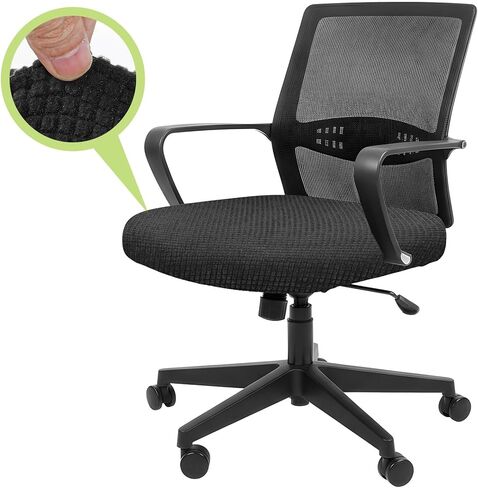 Chair Cover, Desk Chair Seat Cover Elastic Stretch Slipcovers Dining Room Chairs Seats Covers Washable Anti-dust Desk Seats Covers Cushion Protector Suitable for Diameter 38-50cm in Saudi Arabia