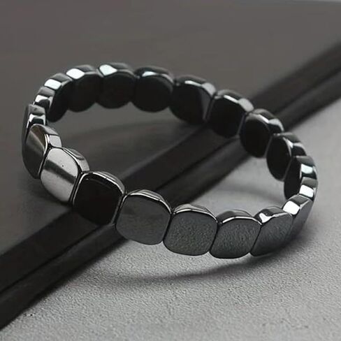 Hematite Bracelet | Everyday Wear Fashionable | Natural Hematite Stone Bracelet for Men | for Father Husband Boyfriend Classmates Wedding Birthday Valentine's Day in Saudi Arabia