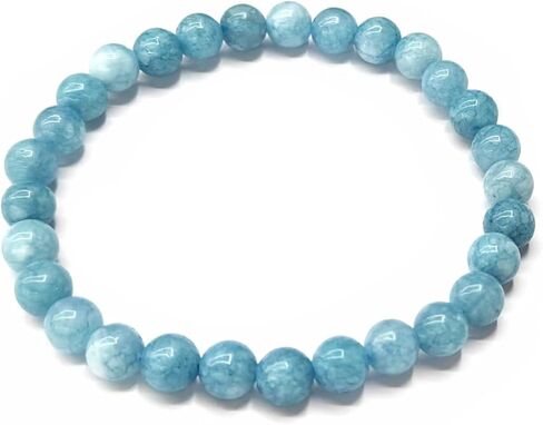 Aquamarine-Inspired Blue Crystal Bracelet – 6mm Beads for Calm, Focus & Emotional Balance – Stretch Jewelry for Women & Men in Saudi Arabia