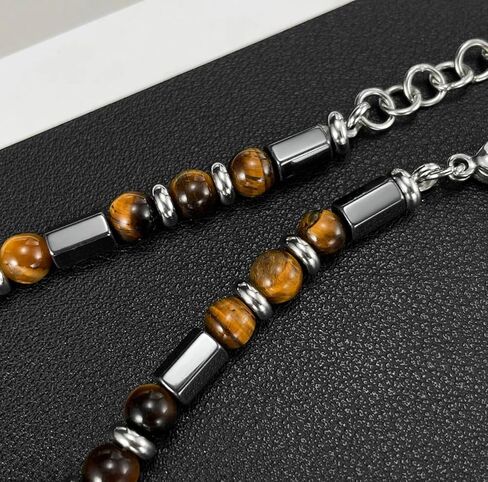 INI Chakra Bracelet – Tiger’s Eye Stone & Stainless Steel Beads – Adjustable Unisex Bracelet for Men & Women – Spiritual, Healing, Protective Fashion Jewelry for Energy & Balance in Saudi Arabia