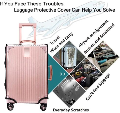 3 Pcs Clear Luggage Cove with 50 Pcs Sticksr, 20" 24" 28" PVC Luggage Covers for Suitcase Waterproof Dustproof Anti-scratch Travel Suitcase Covers Case (20 24 28) in Saudi Arabia