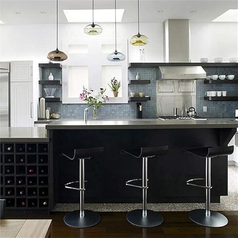 LNPTAL Nordic Modern Blue Glass قلادة الإضاءة، مصباح سقف معلق قابل للتعديل لجزيرة المطبخ، غرفة الطعام، غرفة المعيشة، البار والمقهى - قاعدة E27 in Kuwait