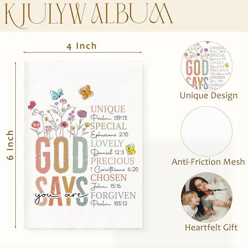 Boho Floral Christian Photo Album 4x6, God Says You Are Bible Verse Small Memory Photo Album Book for 18 Pockets Hold 36 Pictures, Photobook for Family Anniversary Travel Vacation in Saudi Arabia