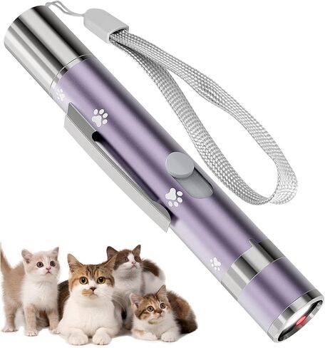 2 Pack Interactive Red Light Pointer – 7 Adjustable Patterns, Rechargeable Interactive Cat Toy for Indoor Cats, Fun Exercise Toy for Kittens and Dogs to Chase and Play in Kuwait