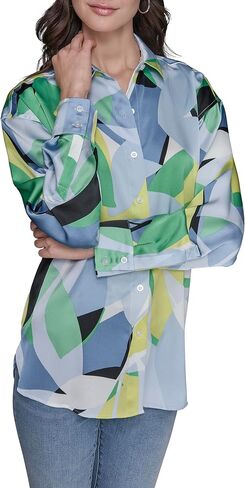 Karl Lagerfeld Womens Everyday Collared Essential Oversized Buttom Down in Saudi Arabia