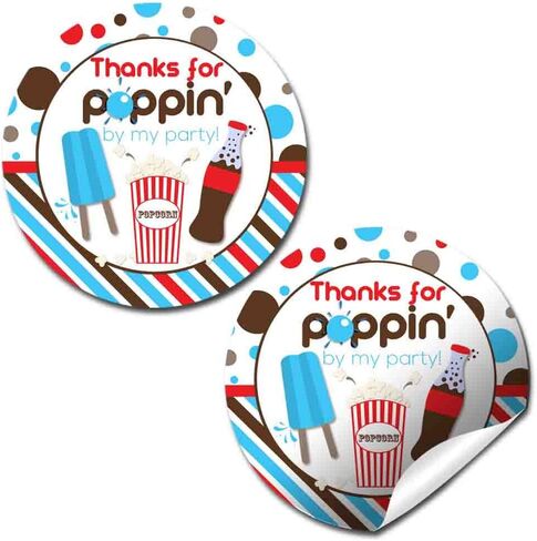 Splash Pad Birthday Party Thank You Sticker Labels for Boys, 40 2" Party Circle Stickers by AmandaCreation, Great for Party Favors, Envelope Seals & Goodie Bags in Saudi Arabia