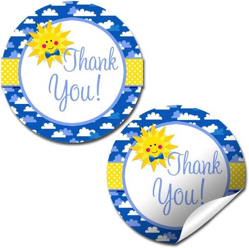 Splash Pad Birthday Party Thank You Sticker Labels for Boys, 40 2" Party Circle Stickers by AmandaCreation, Great for Party Favors, Envelope Seals & Goodie Bags in Saudi Arabia
