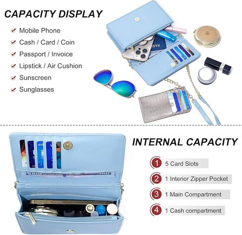 KUKOO Small Crossbody Bag for Women Cell Phone Wallet Purse Clutch Handbags with Credit Card Slots in Saudi Arabia