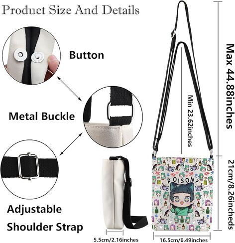 G2TUP Anime Inspired Crossbody Bag Mao & Jinshi Gifts Poison Lover Gifts Anime Apothecary Shoulder Bag in Saudi Arabia