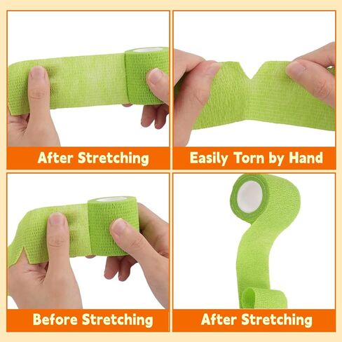 72 Pcs Self Adhesive Bandage Wrap, 2 Inch X 5 Yards Athletic Elastic Cohesive Bandage, Breathable Color Athletic Tape, Self-Adherent Tape, Stretch Sports Wrap for Wrist Ankle Sprains, 24 Color in Saudi Arabia