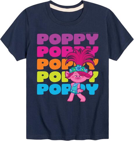 تي شيرت Hybrid Apparel Trolls - اسم Poppy المكدس - تي شيرت برسومات للأطفال الصغار والشباب بأكمام قصيرة in Kuwait