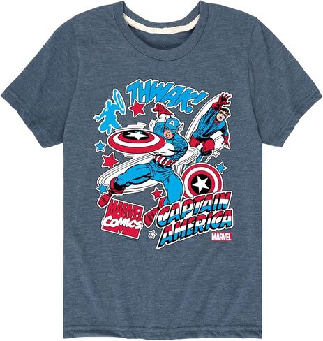 Marvel Captain America - Stickers - Toddler and Youth Short Sleeve Graphic T - Shirt in Saudi Arabia