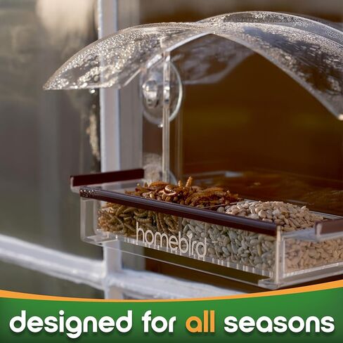 Window Bird Feeder with Strong Suction Cups - (Upgraded 2024 Model) Bird Feeder Window for Cats, Clear Acrylic Bird Feeder for Viewing Bird House Gift in Saudi Arabia
