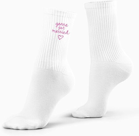 Gonna Get Married' Bride Embroidered Socks with Pink Heart – Bride to Be Gifts for Engagement Party, Bridal Shower, Wedding, etc.(033) in Kuwait